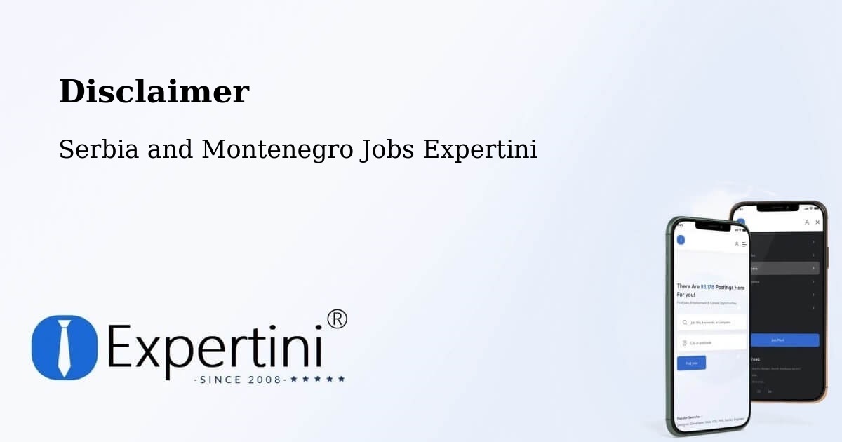 Disclaimer – Westlock - Serbia and Montenegro Jobs Expertini